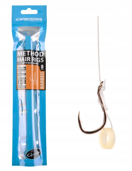 Cresta METHOD BARBED rigs with 10 / 0.26mm rubber band CRESTA - 1