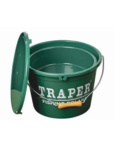 Bucket with Bowl and Lid Traper 13L Green