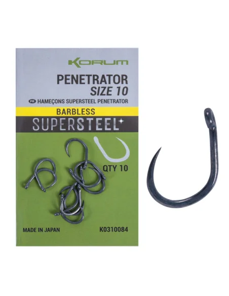 Korum Hooks Barbless Penetrator with Mesh Size - 10 KORUM - 1