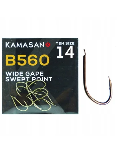 Kamasan B560 Wide Gape Barbed Hooks – Size 14