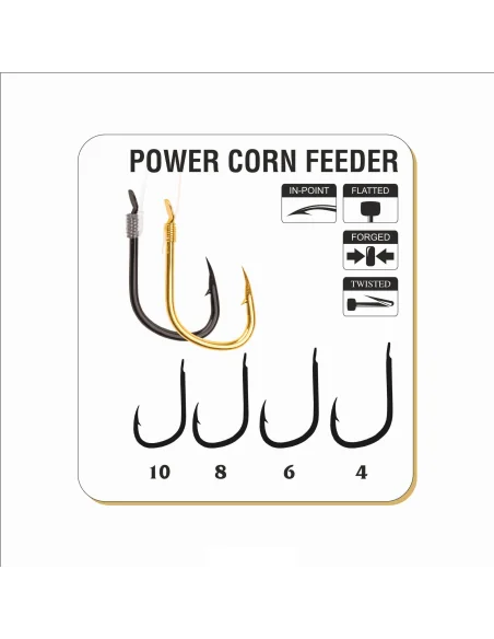 Ready Made Rigs Power Corn Feeder Gold No. 4 / 0.24mm TRAPER - 1