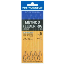 Przypony VDE-Robinson Method Feeder 501BM Barbless / ŻYŁKA / Z Igłą - roz. 12 ROBINSON - 1