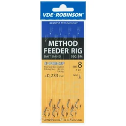 Przypony VDE-Robinson Method Feeder 502BM Barbed / ŻYŁKA / Z Gumką - roz. 8 ROBINSON - 1