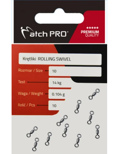 Swivel MATCHPRO Rolling Swivel no. 12/9kg 10pcs.