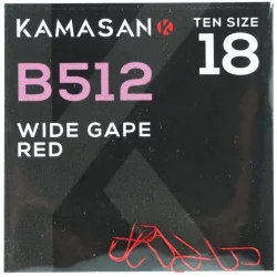 Kamasan B512 Red Barbed Wide Gape 18 Hooks KAMASAN - 1