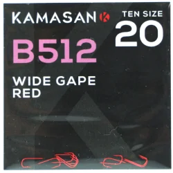 Kamasan B512 Red Barbed Wide Gape 20 Hooks KAMASAN - 1