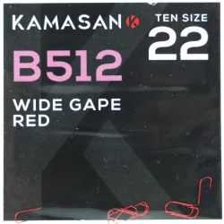 Kamasan B512 Red Barbed Wide Gape 22 Hooks KAMASAN - 1