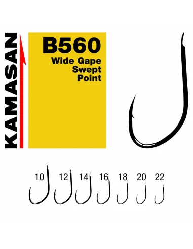 Kamasan B560 Wide Gape Barbed Hooks – Size 10