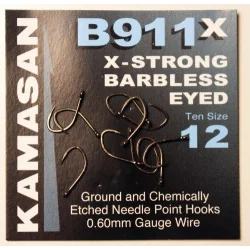 Kamasan B911 X-Strong Eyed Barbless 8 Hooks KAMASAN - 1