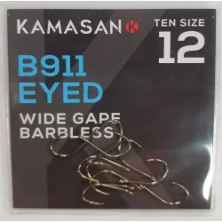 Kamasan B911 Eyed Barbless 12 Hooks KAMASAN - 1