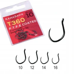 Kamasan T360 P.T.F.E X-Strong Barbless Eyed 12 Hooks KAMASAN - 1 2