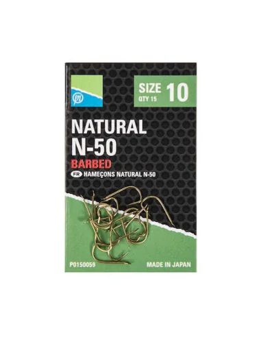 Preston Natural N-50 Hooks – 12
