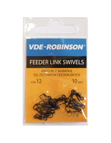 VDE-Robinson swivels with safety pin for feeder rigs size 10 10pcs